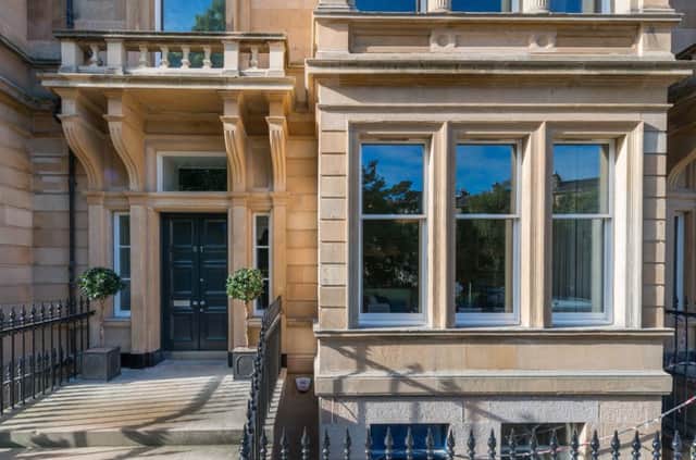The entrance of one of the newly converted townhouses in Drumsheugh Gardens