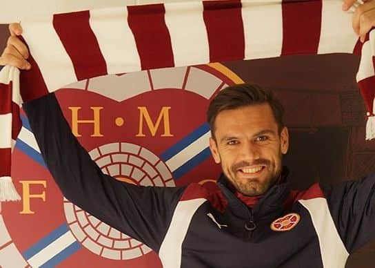 Greek international Alexandros Tziolis has signed a deal with Hearts until the end of the season. Pic: Hearts FC
