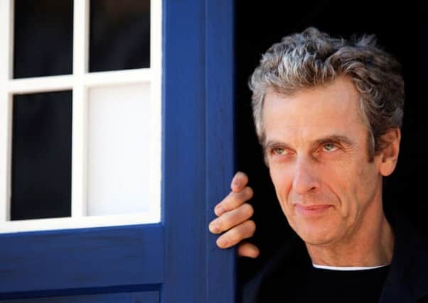 Peter Capaldi poses at Dendy Opera Quays in Sydney, Australia, during a world tour to promote Doctor Who. Picture: Lisa Maree Williams/Getty Images