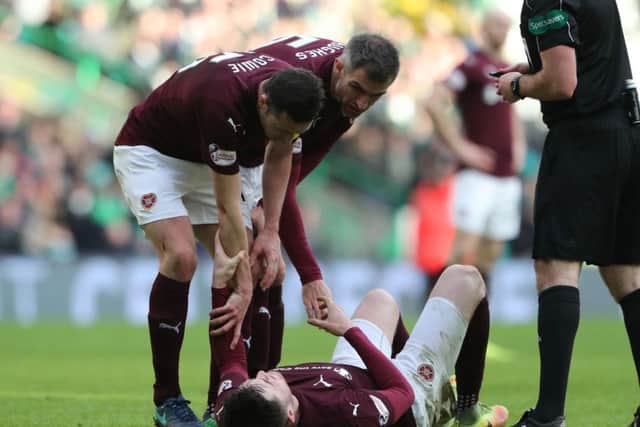 John Souttar suffered an Achilles injury against Celtic. Picture: PA