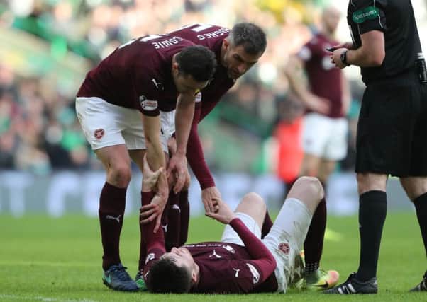 John Souttar suffered an Achilles injury against Celtic. Picture: PA