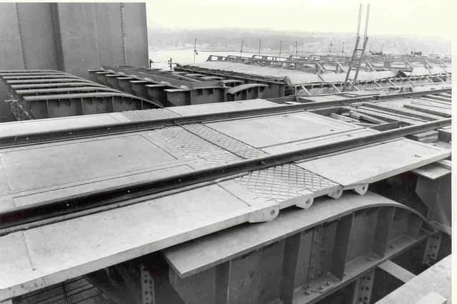 The expansion joints during construction of the Forth Road Bridge in the early 1960s. Picture: Forth Road Bridge