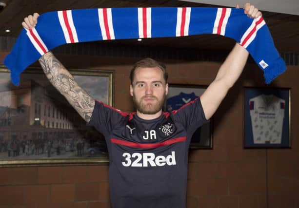 New Rangers goalkeeper Jak Alnwick is unveiled to the media. Picture: SNS