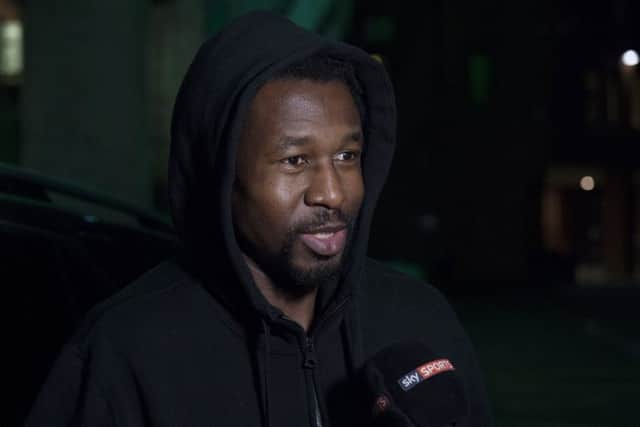 Efe Ambrose at Celtic Park just a few hours before the closing of the transfer window. Picture: SNS