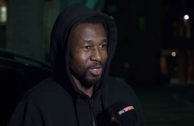 Efe Ambrose at Celtic Park just a few hours before the closing of the transfer window. Picture: SNS