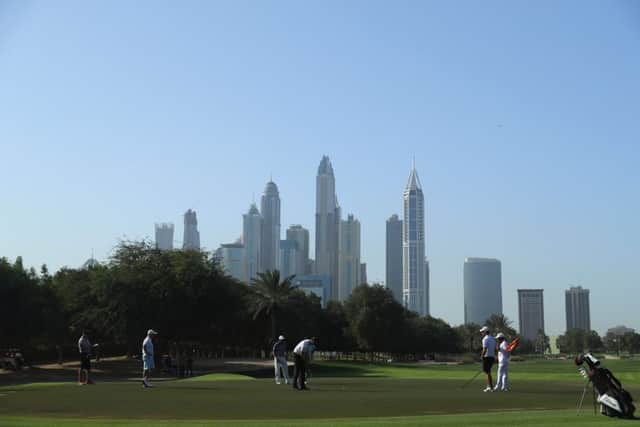 Stephen Gallacher has an impressive record at the Emirates Golf Club, which has one of the most dramatic backdrops in golf. Picture: Getty Images