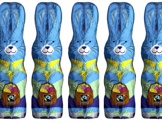 The chocolate bunny was found to contain a tiny battery.