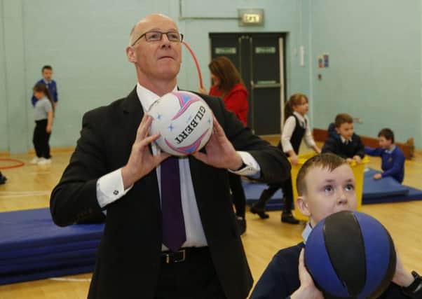 John Swinney visited Dalmarnock Primary School in Glasgow  to unveil the Pupil Equity Fund. Picture: Contributed