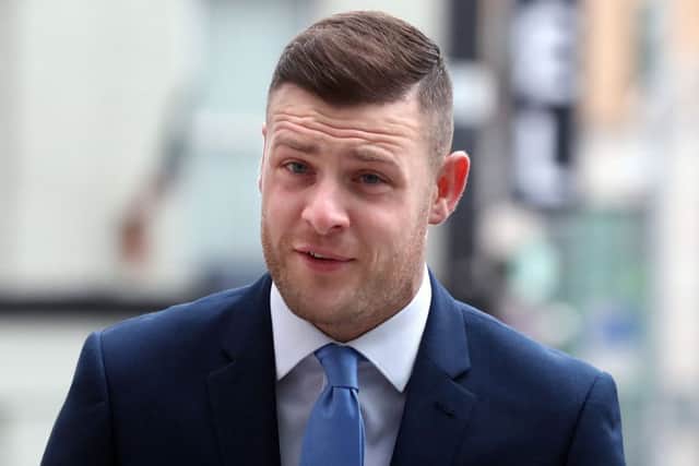 Footballer Anthony Stokes arrives at Dublin's Circuit Criminal Court for a sentencing hearing for assaulting an Elvis impersonator in a nightclub. Picture; Niall Carson/PA Wire