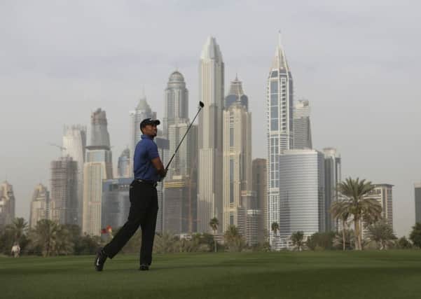 Tiger Woods toiled during the first round of the Dubai Desert Classic. Picture: Kamran Jebreili/AP