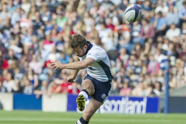 Greg Laidlaw kicks a penalty.
Picture Ian Rutherford