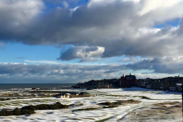 The view from the Old Course Hotel into St Andrews. Picture:  David Scott