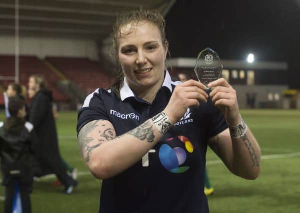 Scotland's Jade Konkel scored two tries and was named player of the match. Picture: Bill Murray/SNS/SRU