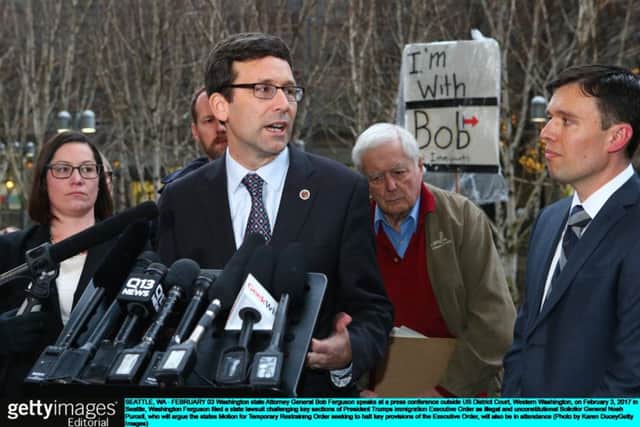 Washington state Attorney General Bob Ferguson filed a state lawsuit challenging key sections of President Trump's immigration Executive Order as illegal and unconstitutional. Picture; Getty