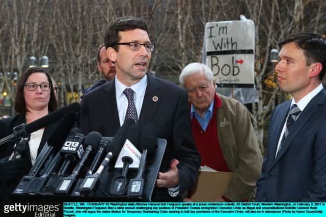 Washington state Attorney General Bob Ferguson filed a state lawsuit challenging key sections of President Trump's immigration Executive Order as illegal and unconstitutional. Picture; Getty