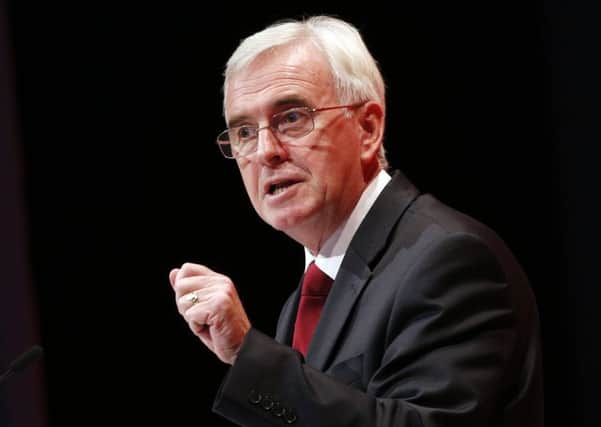 Shadow chancellor John McDonnell, who is promising a Labour government will act to close the public funding "gap" between the South and North. Picture; PA