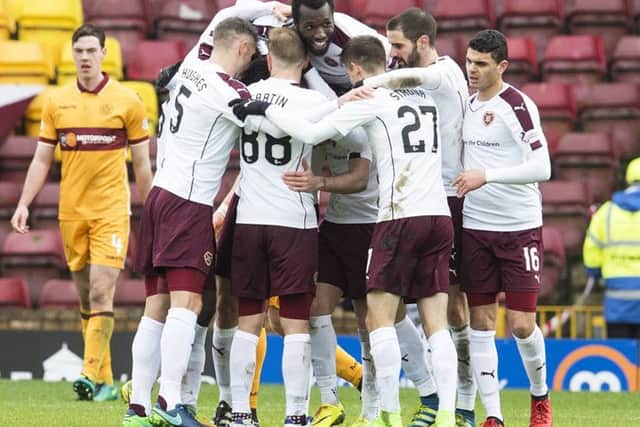 Hearts defeat Motherwell 3-0 for their first away win since September. Picture: SNS/Craig Foy