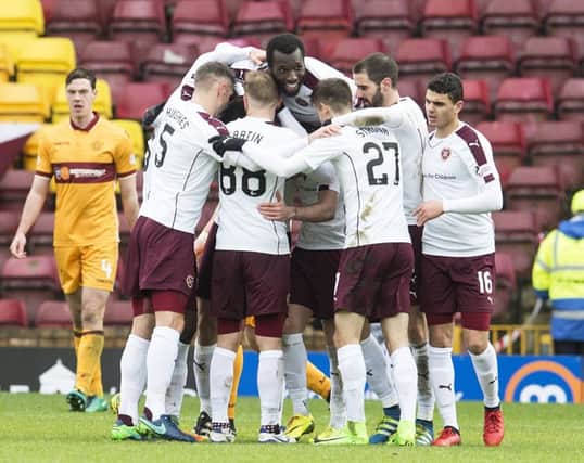 Hearts defeat Motherwell 3-0 for their first away win since September. Picture: SNS/Craig Foy