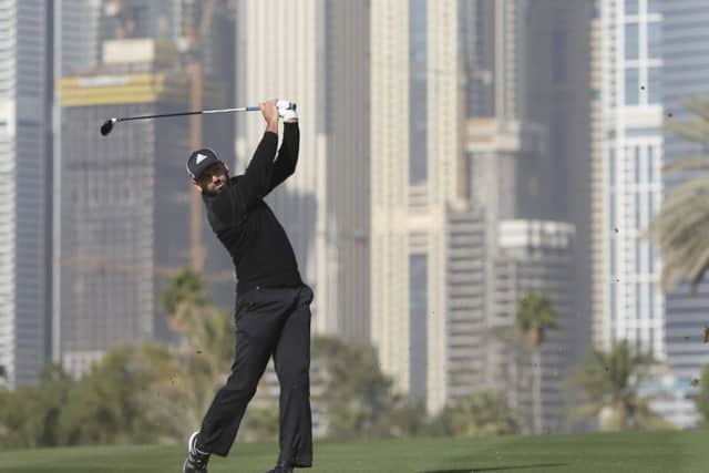 Spaniard Sergio Garcia plays a shot on the 13th hole during his second round at the Dubai Desert Classic. Picture: Kamran Jebreili/AP