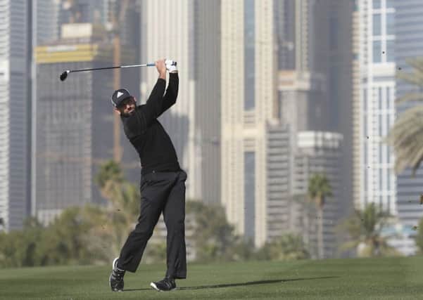 Spaniard Sergio Garcia plays a shot on the 13th hole during his second round at the Dubai Desert Classic. Picture: Kamran Jebreili/AP