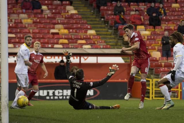 Ryan Christie secures Aberdeen's win over Partick Thistle with his first goal for the club. Picture: SNS/Alan Harvey