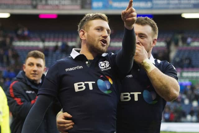 Finn Russell and Stuart Hogg made telling contributions to Scotland's victory. Picture: SNS/SRU.