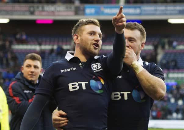Finn Russell and Stuart Hogg made telling contributions to Scotland's victory. Picture: SNS/SRU.