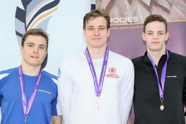 Left to right, Cameron Muir, George Clough and Euan Leslie. Picture: Gary Thomson.