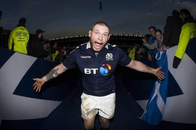 A joyous Gordon Reid exits the field at full-time. Picture: SNS