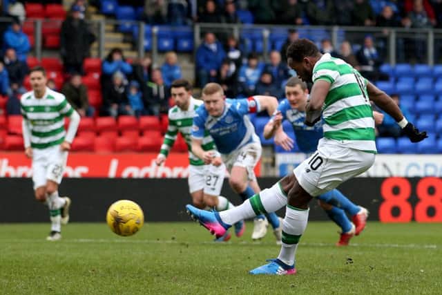 Moussa Dembele equalised from the spot after Craig Thomson adjudged Keith Watson to have illegally handled the ball. Picture: PA