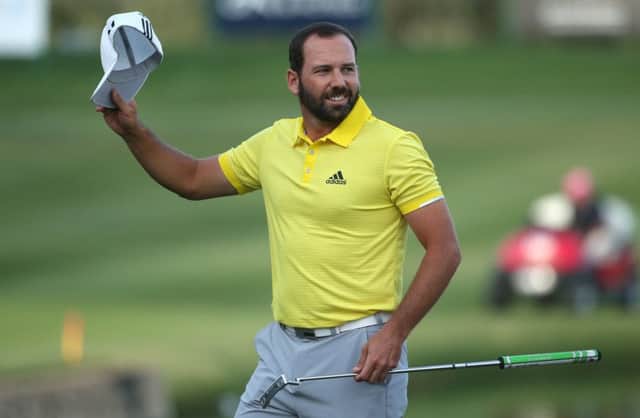 Sergio Garcia, pictured celebrating his weekend win in Dubai, is unlikely to play in either the Irish or Scottish Open this summer. Picture: Getty Images