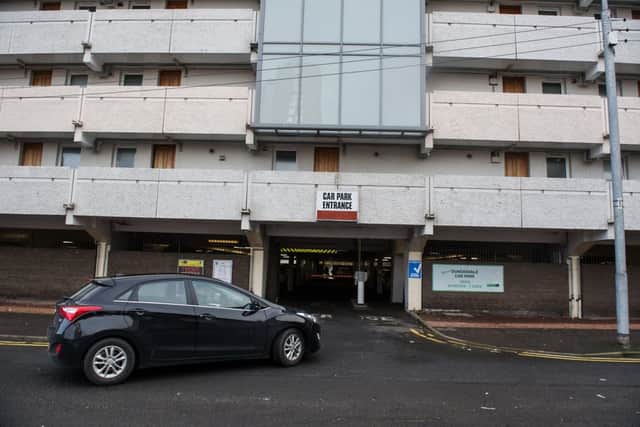 Police officers are using the private Dundasvale car park in Cowcaddens as some are unwilling to use public transport due to an off-duty uniform ban. Picture: TSPL