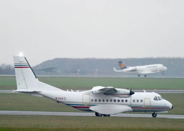 A suspected rendition flight plane, in the Czech Republic. Researchers have claimed that 13 flights with links to the programme landed at Aberdeen, Inverness and Wick airports. Picture: Getty Images