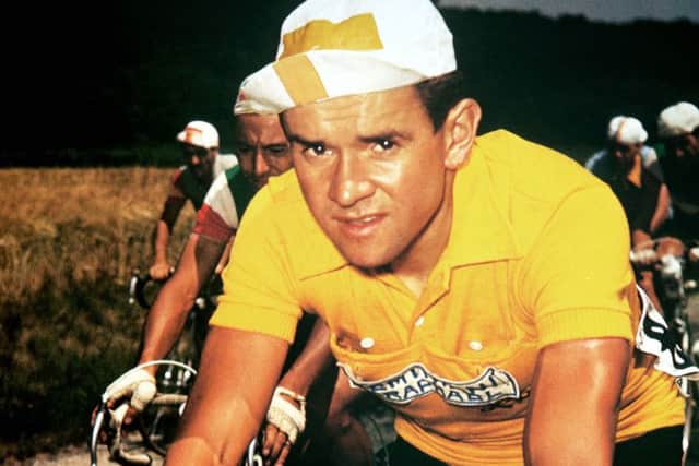 Overall winner Roger Walkowiak wears the yellow jersey during the 1956 Tour de France. Picture: Photosport Int/REX/Shutterstock.