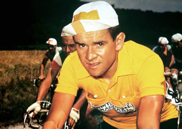 Overall winner Roger Walkowiak wears the yellow jersey during the 1956 Tour de France. Picture: Photosport Int/REX/Shutterstock.