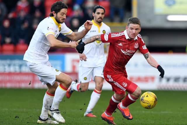 Aberdeen's Jonny Hayes, right, was the subject of three failed bids by Cardiff City in January. Picture: Alan Harvey/SNS