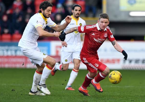 Aberdeen's Jonny Hayes, right, was the subject of three failed bids by Cardiff City in January. Picture: Alan Harvey/SNS