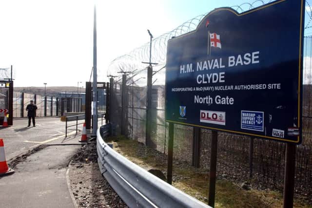 The entrance to HM Naval Base Clyde at Faslane. Picture: Robert Perry/TSPL