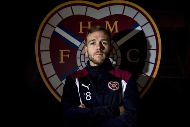 Malaury Martin says beating Hibs would be just a step in Hearts objective of getting to the Scottish Cup final.  Photograph: Craig Williamson/SNS