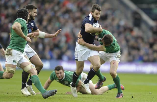 Tommy Seymour, pictured in action during Saturdays win over Ireland at BT Murrayfield, looks upon Scotlands 18-year wait for a win over France in Paris as an exciting opportunity rather than a burden. Picture: Neil Hanna