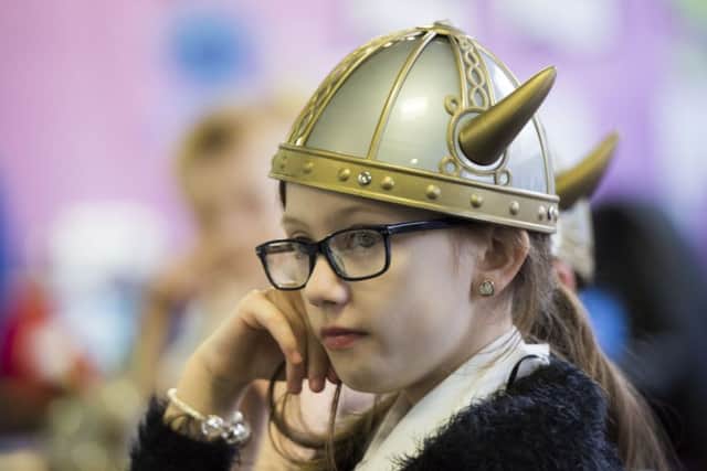 Abertay University pupils learn the pyschology of Vikings. Picture: Alan Richardson
