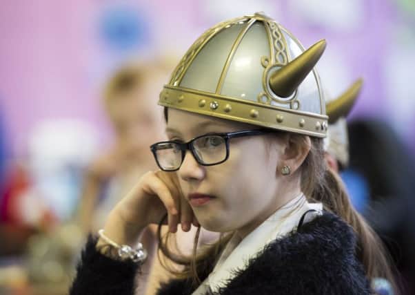 Abertay University pupils learn the pyschology of Vikings. Picture: Alan Richardson