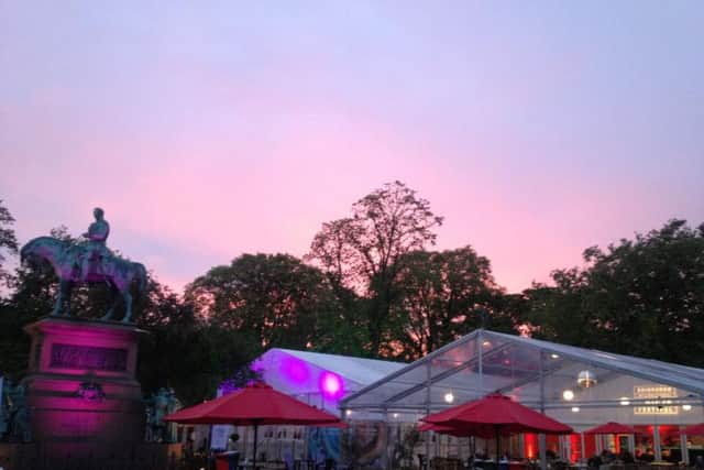 The book festival is staged in Charlotte Square Gardens for 18 days every August.