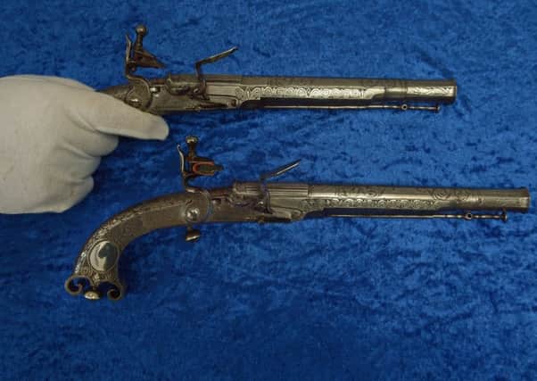 The ornately crafted pair of Jacobite Doune pistols which date back to 1730. Picture: Neil Hanna