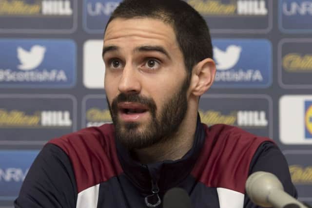 Hearts' Greek defender Tasos Avlonitis is relishing the prospect of his first Edinburgh derby. Picture: SNS