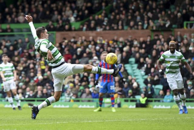 Mikael Lustig opened the scoring with a well-taken goal. Picture: SNS/Craig Williamson