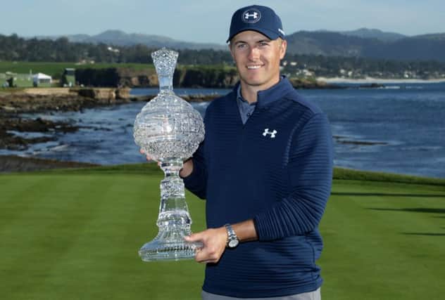 Jordan Spieth won the AT&T Pebble Beach Pro-Am by four shots. Picture: Gettty Images