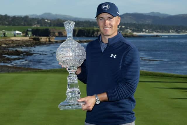 Jordan Spieth won the AT&T Pebble Beach Pro-Am by four shots. Picture: Gettty Images