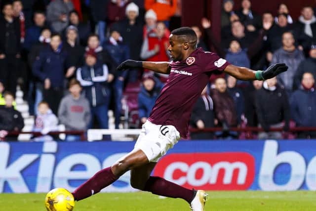 Arnaud Djoum is still getting to know his new Hearts team-mates. Picture: SNS.