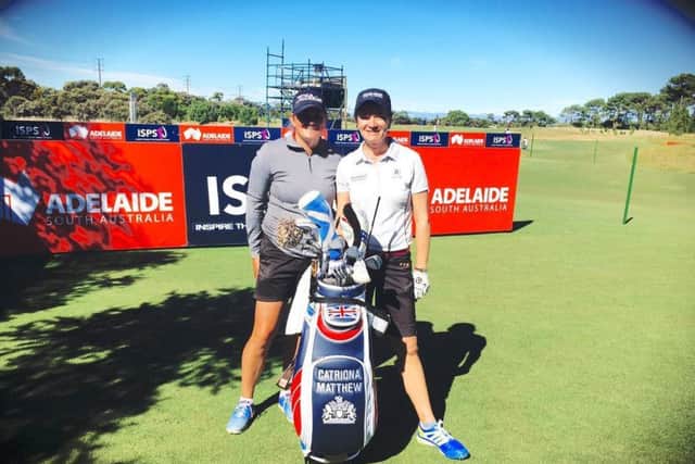 Michele Thomson, left, with Catriona Matthew at Adelaide.